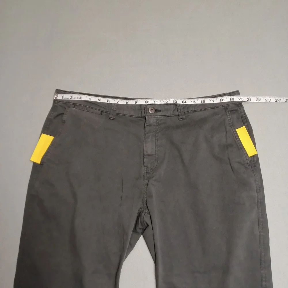 George Pants Mens 40x30 Grey Slim Straight Chino Cotton Stretch GM08467